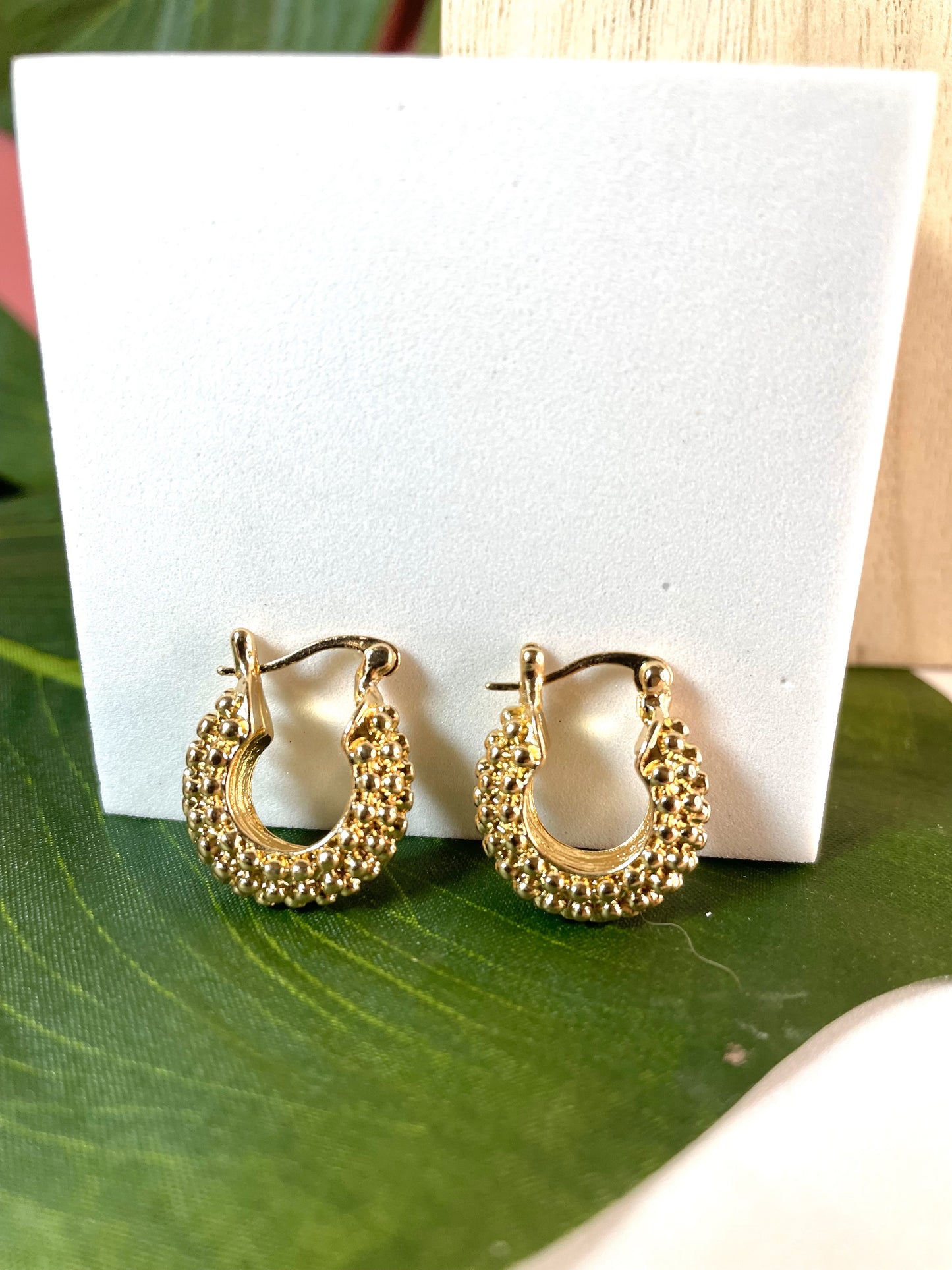 Gold Bubble Cuff Earrings
