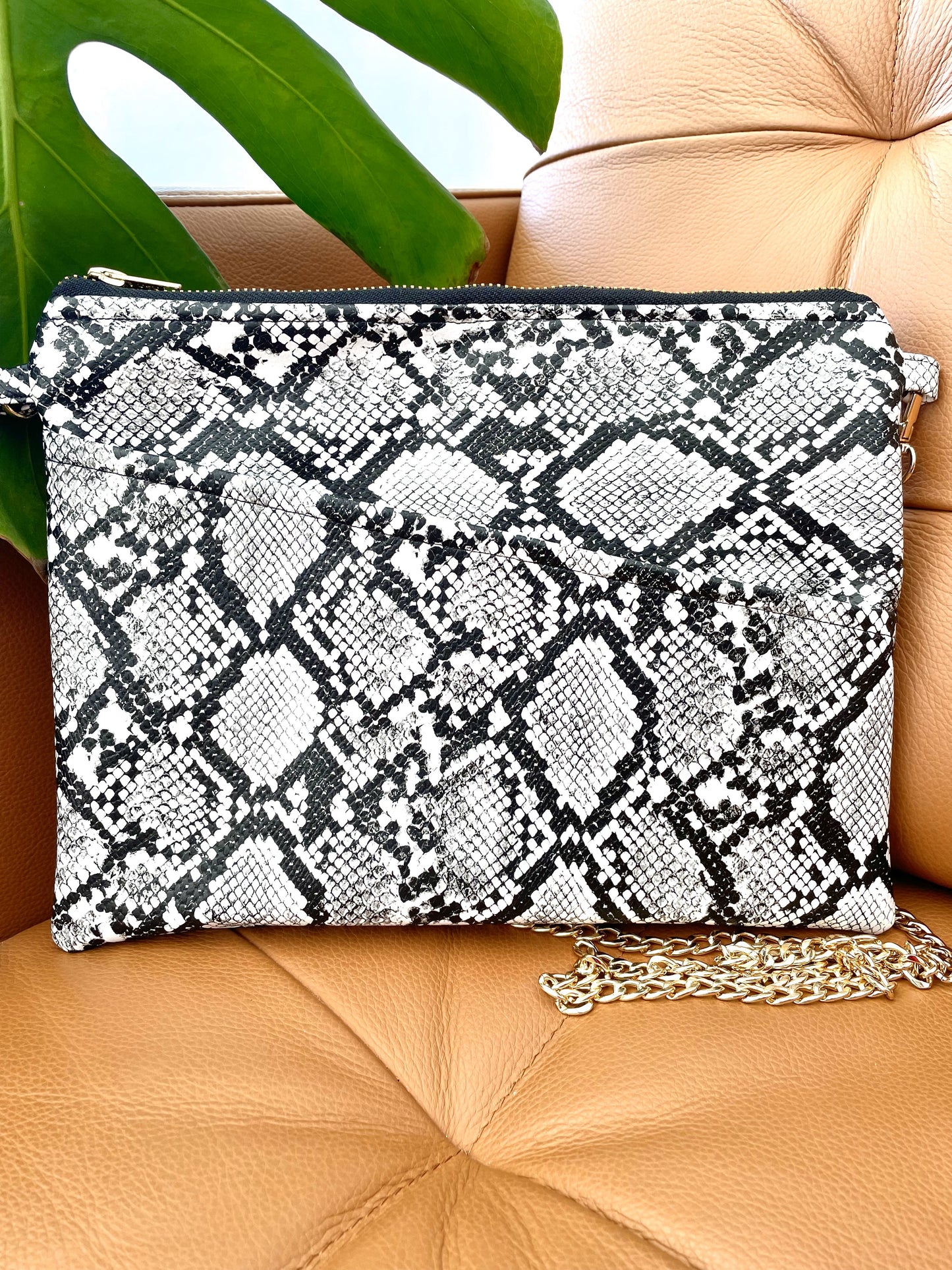 Faux Snake Skin Crossbody