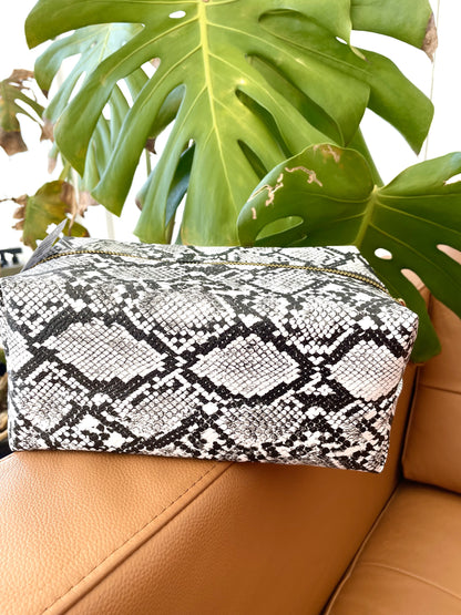 Faux Snake Skin Travel Bag