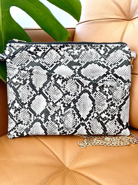 Faux Snake Skin Crossbody