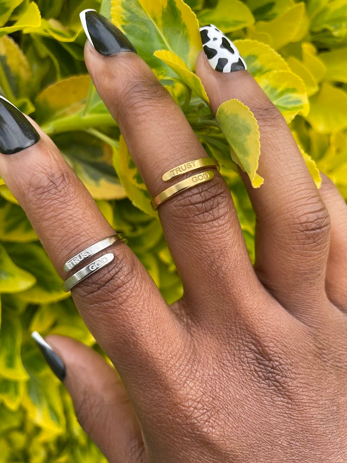 Trust God Cuff Ring