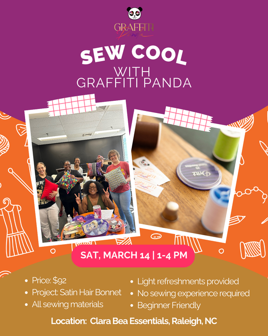 Sew Cool with Graffiti Panda - Satin Bonnet Edition